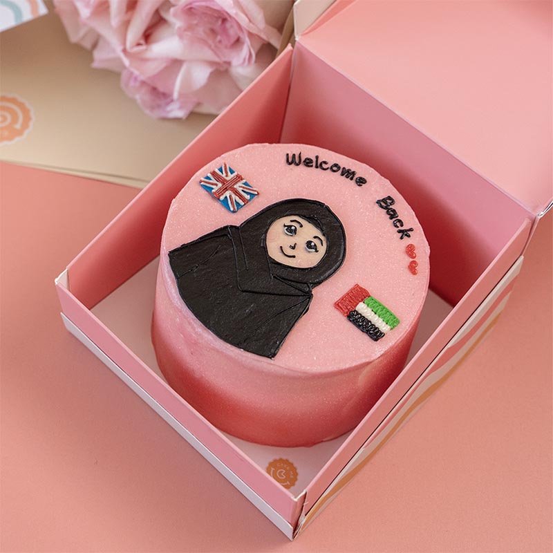 WELCOME BACK CAKE WITH FLOWER CAKE ME