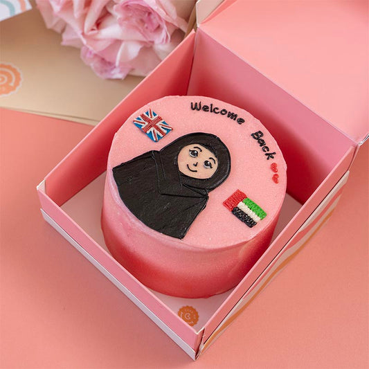 WELCOME BACK CAKE WITH FLOWER CAKE ME